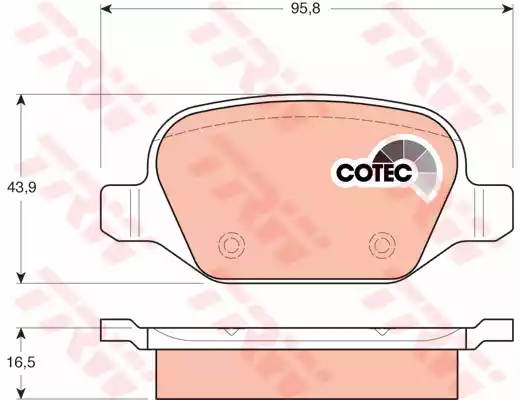 Комплект тормозных колодок дискового тормоз cotec TRW GDB1396