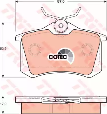 Комплект тормозных колодок дискового тормоз cotec TRW GDB1504