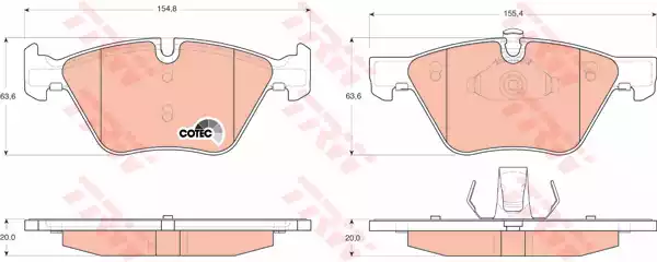 Комплект тормозных колодок дискового тормоз cotec TRW GDB1559