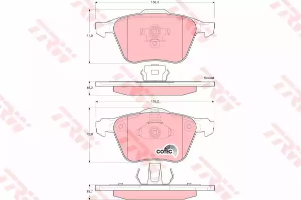 Комплект тормозных колодок дискового тормоз cotec TRW GDB1576