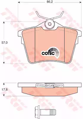 Комплект тормозных колодок дискового тормоз cotec TRW GDB1596