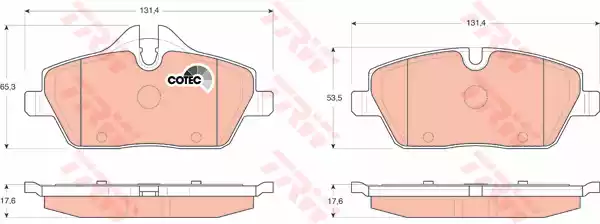 Комплект тормозных колодок дискового тормоз cotec TRW GDB1611