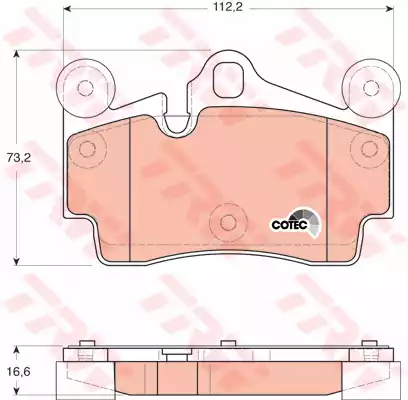 Комплект тормозных колодок дискового тормоз cotec TRW GDB1653