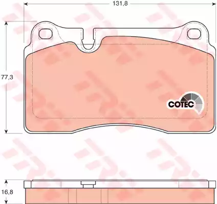 Комплект тормозных колодок дискового тормоз cotec TRW GDB1670
