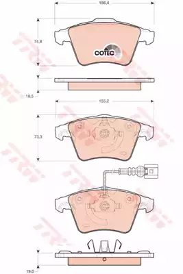 Комплект тормозных колодок дискового тормоз cotec TRW GDB1721
