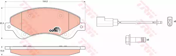 Комплект тормозных колодок дискового тормоз cotec TRW GDB1723