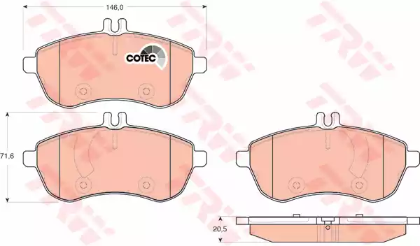 Комплект тормозных колодок дискового тормоза TRW GDB1736