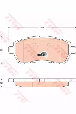 Комплект тормозных колодок дискового тормоз cotec TRW GDB1893