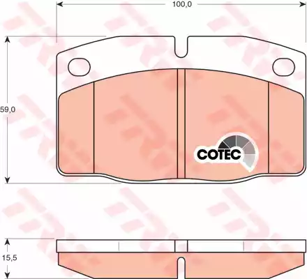 Комплект тормозных колодок дискового тормоз cotec TRW GDB199