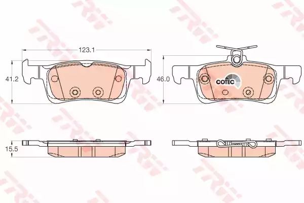 Комплект тормозных колодок дискового тормоз cotec TRW GDB2037