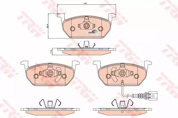 Комплект тормозных колодок дискового тормоз cotec TRW GDB2080