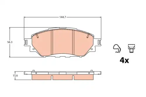 Колодки тормозные дисковые комплект TRW GDB2196