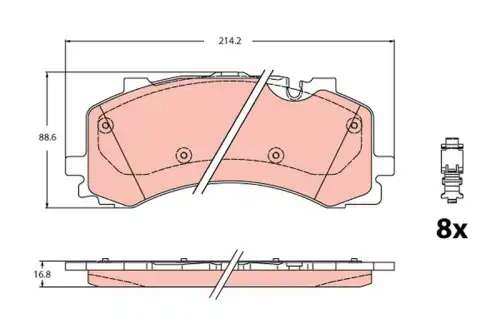 Колодки тормозные дисковые перед audi a6 a7 q7 a8 19- TRW GDB2235