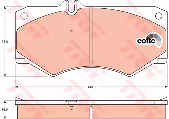 Комплект тормозных колодок дискового тормоз cotec TRW GDB317