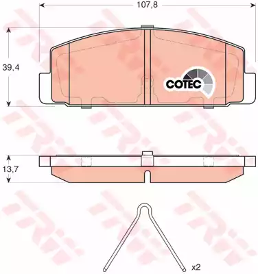 Комплект тормозных колодок дискового тормоз cotec TRW GDB3311