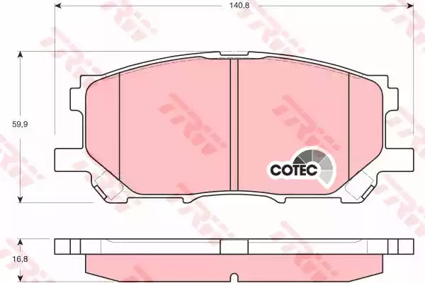 Комплект тормозных колодок дискового тормоз cotec TRW GDB3338