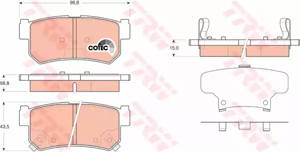 Комплект тормозных колодок дискового тормоз cotec TRW GDB3366