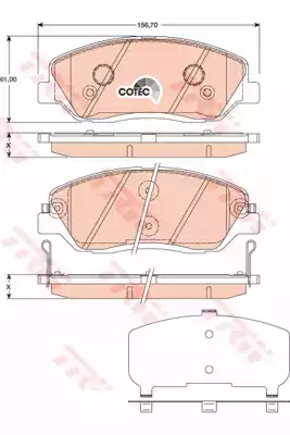 Комплект тормозных колодок дискового тормоз cotec TRW GDB3418