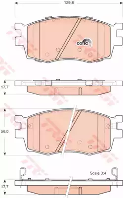 Комплект тормозных колодок дискового тормоз cotec TRW GDB3420