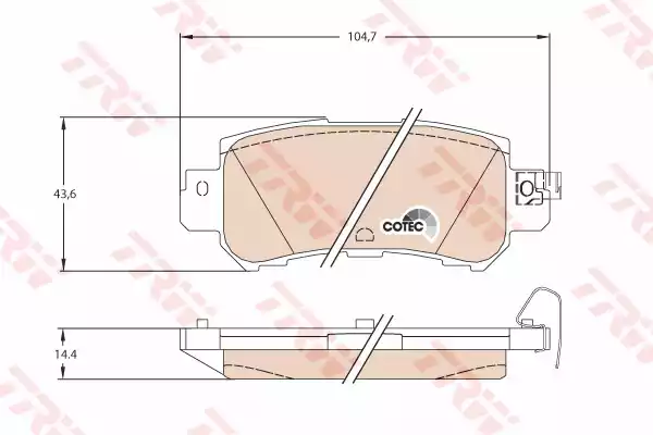 Комплект тормозных колодок дискового тормоз cotec TRW GDB3539