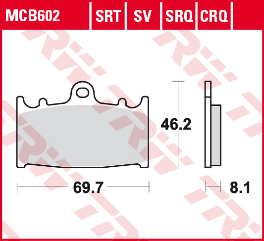 Комплект тормозных колодок дискового тормоз sinter carbon racing TRW MCB602SV