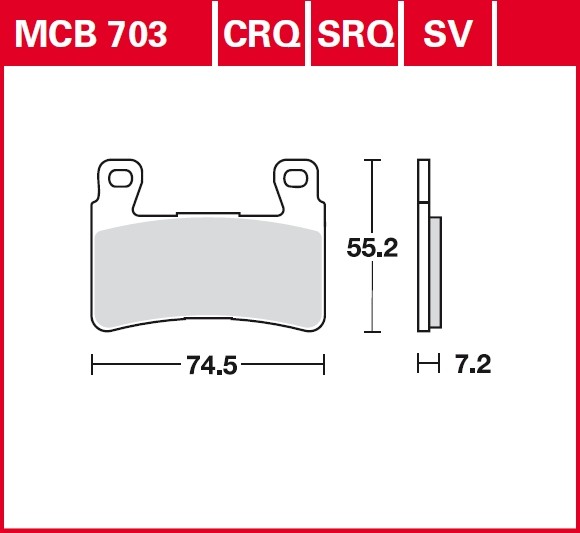 Комплект тормозных колодок дискового тормоз sinter street TRW MCB703SV