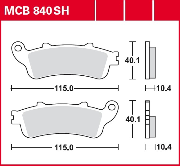 Комплект тормозных колодок дискового тормоз sinter street TRW MCB840SH