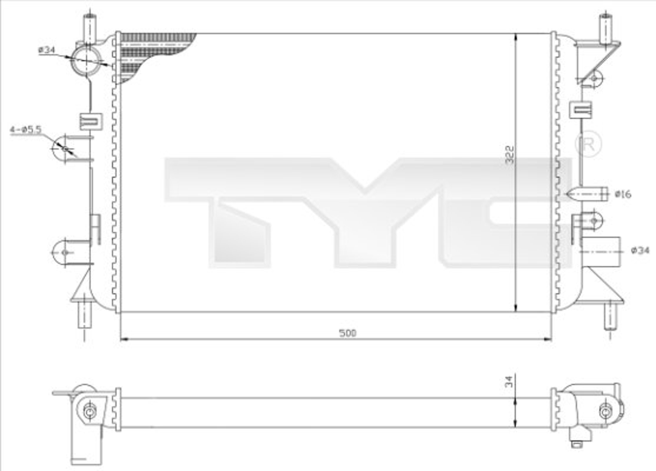 Радиатор системы охлаждения TYC 710-0036-R