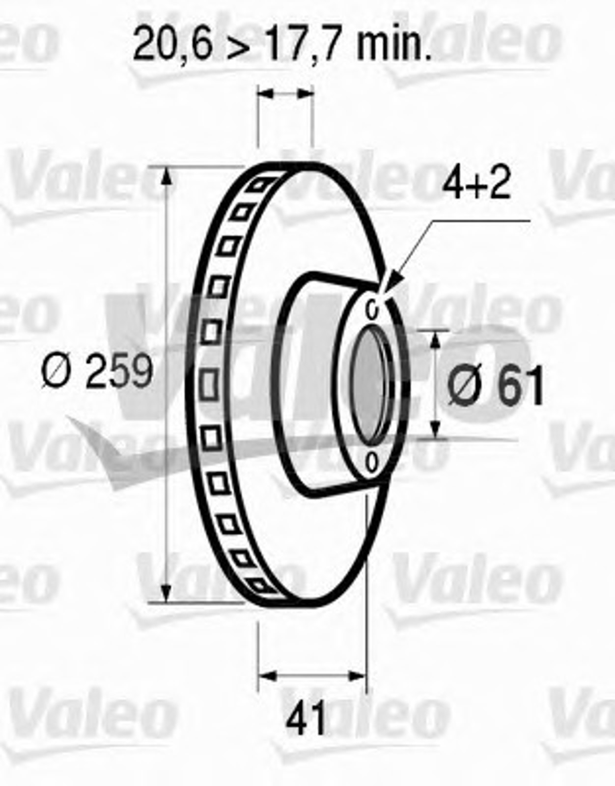 Диск тормозной VALEO 186208