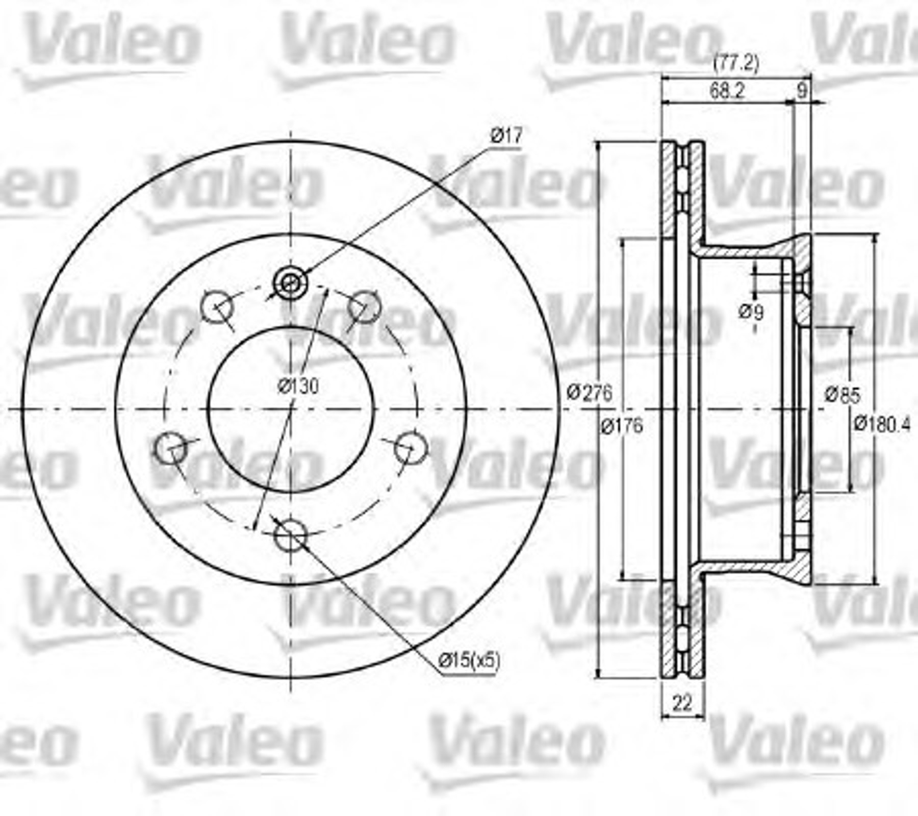 Тормозной диск VALEO 187041