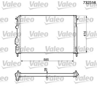 Радиатор системы охлаждения VALEO 732316