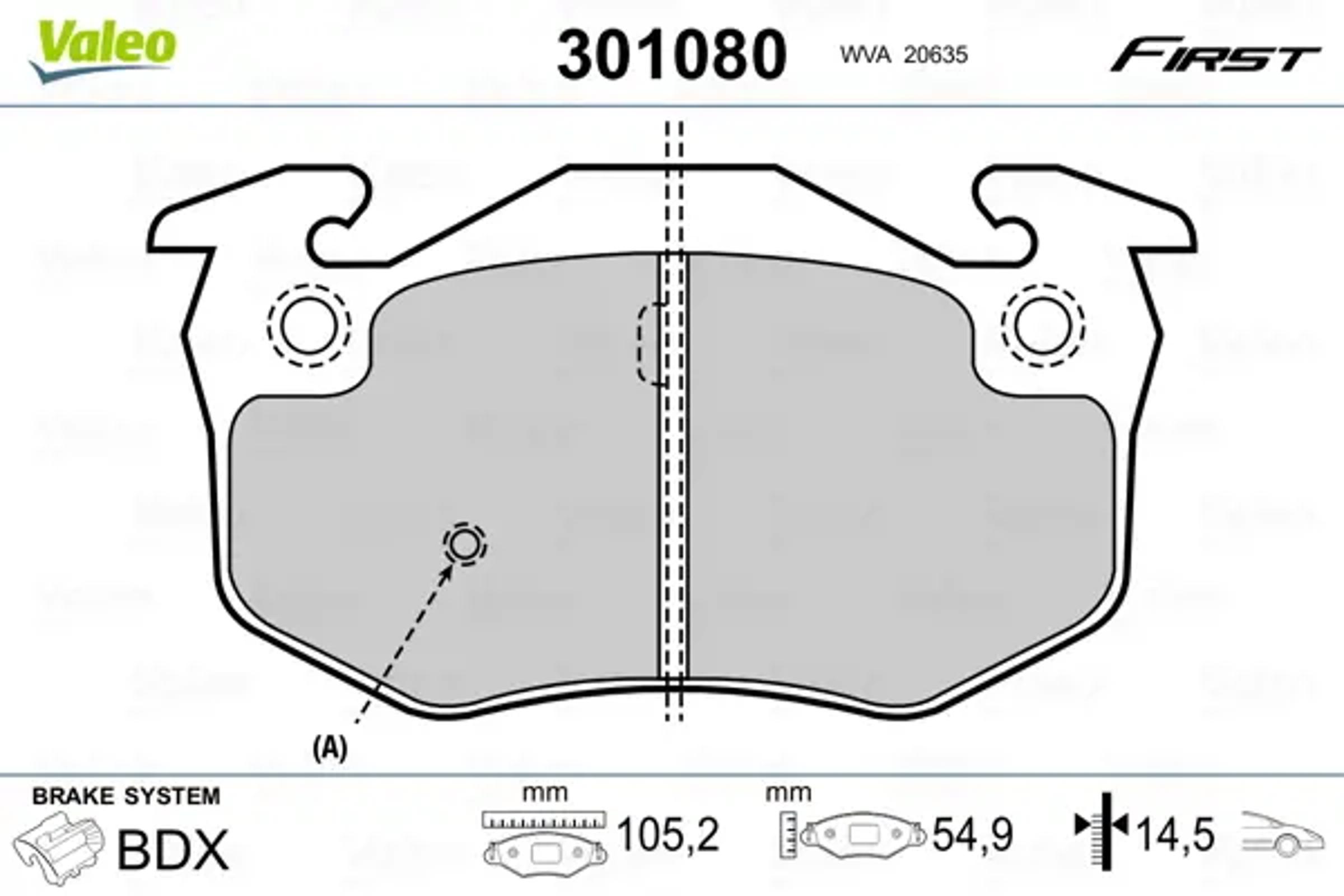 Колодки тормозные дисковые VALEO 301080