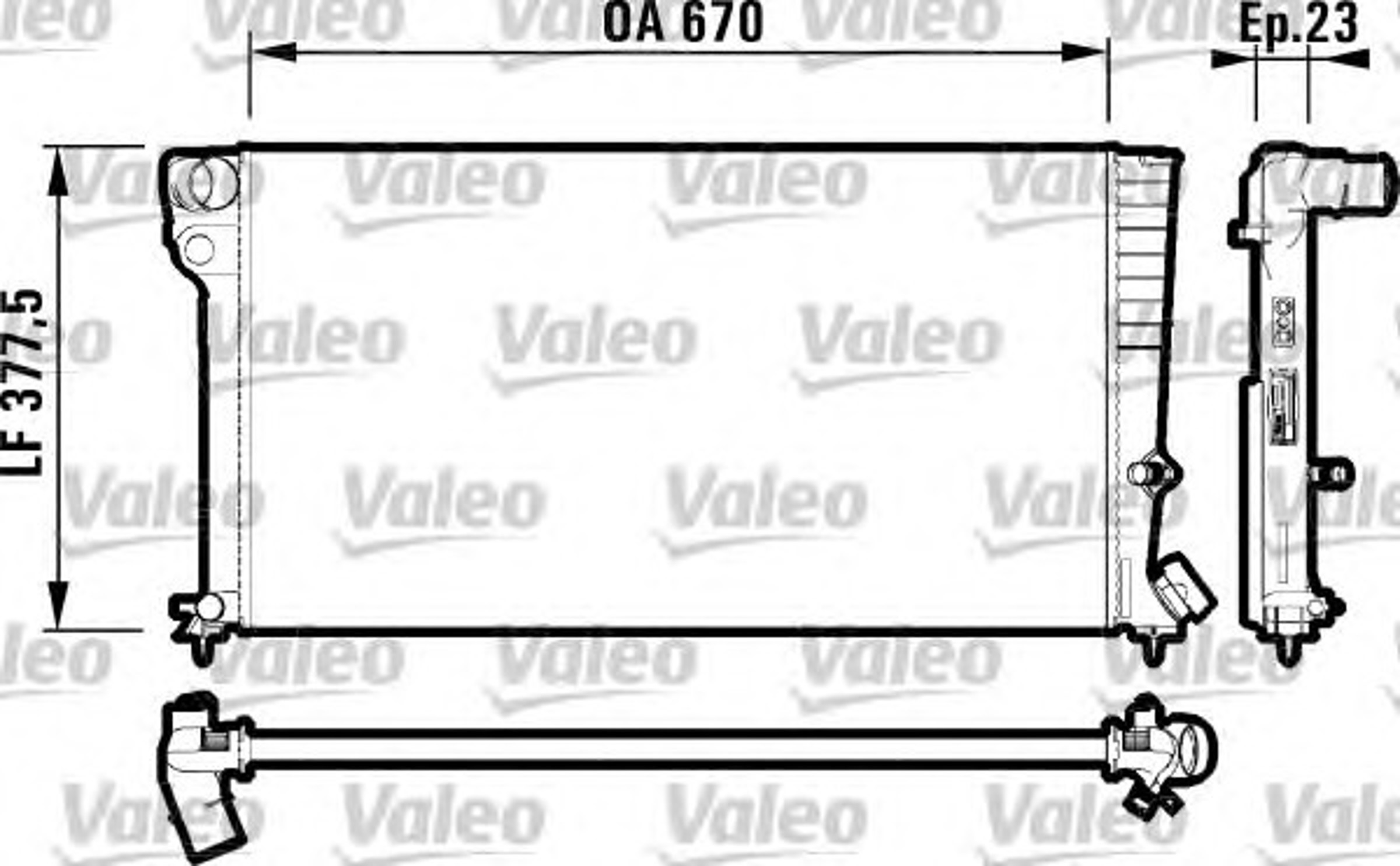 Радиатор системы охлаждения VALEO 731744