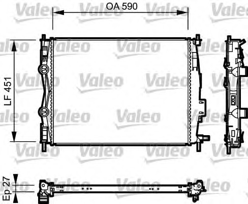 Радиатор системы охлаждения VALEO 735116