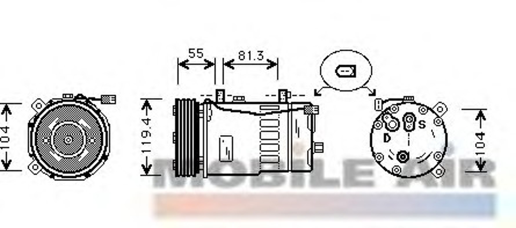 Компрессор кондиционера VAN WEZEL 0300K003