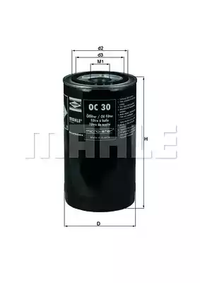 Фильтр масляный MAHLE/KNECHT OC30