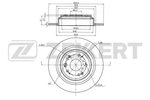 Bs6184 диск торм. зад. honda crosstour 12- ZEKKERT BS6184