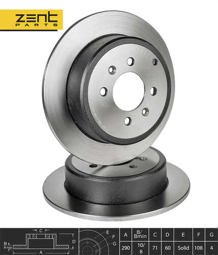 Z06033 диск тормозной задний ZENTPARTS Z06033