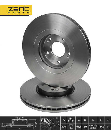 Z06044 диск тормозной передний ZENTPARTS Z06044