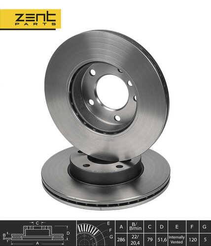 Z06061 диск тормозной передний ZENTPARTS Z06061
