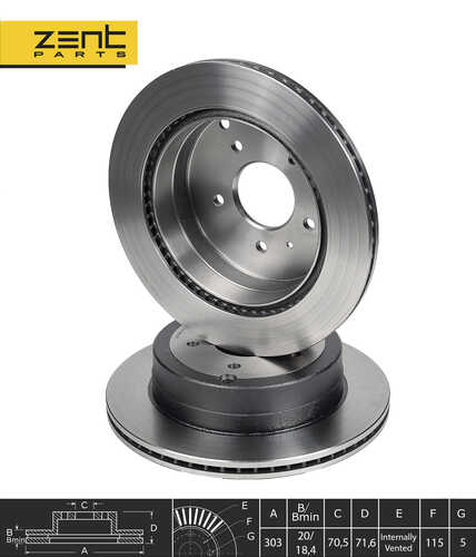 Z06102 диск тормозной задний ZENTPARTS Z06102