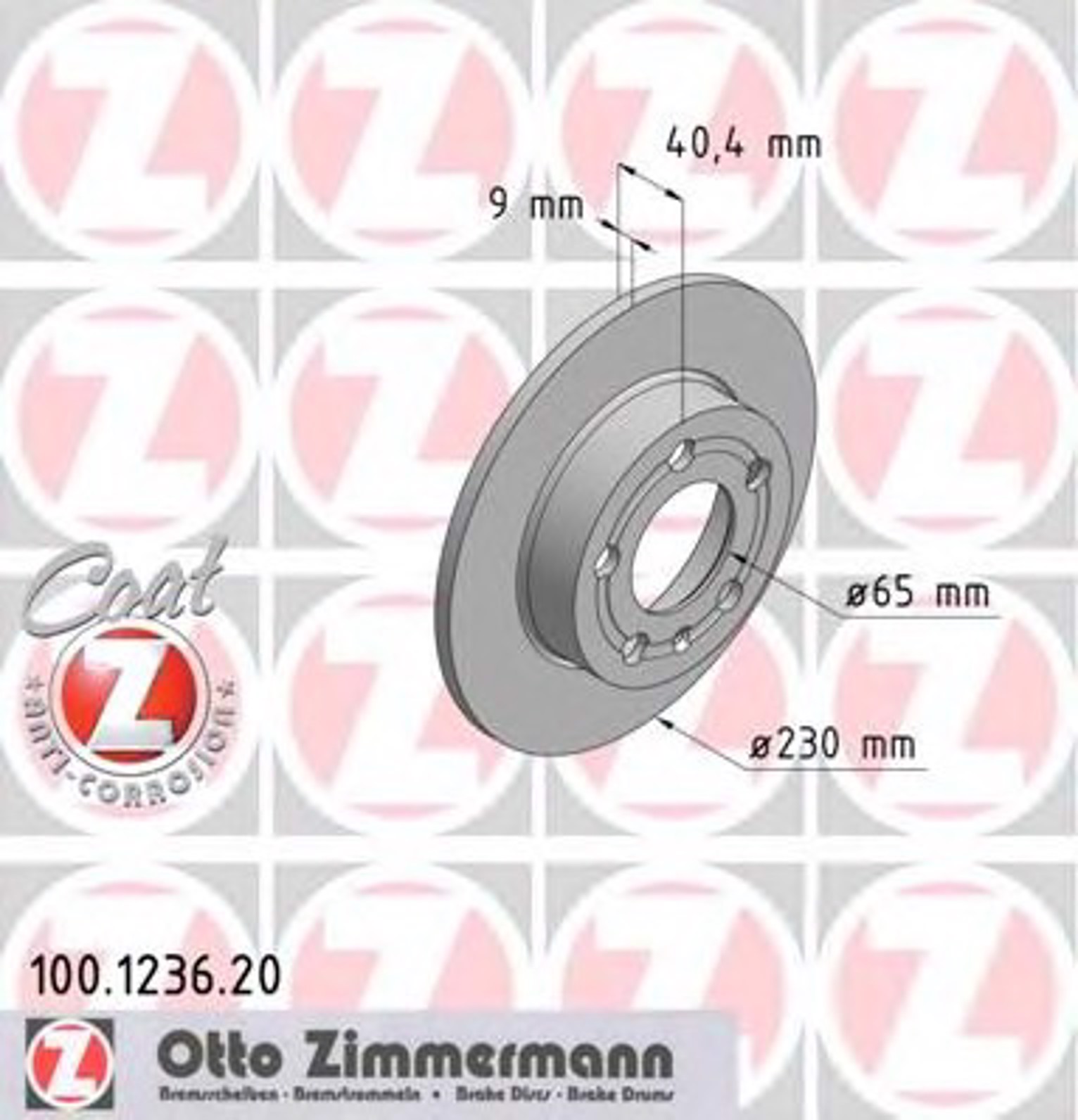 Тормозные диски ZIMMERMANN 100.1236.20