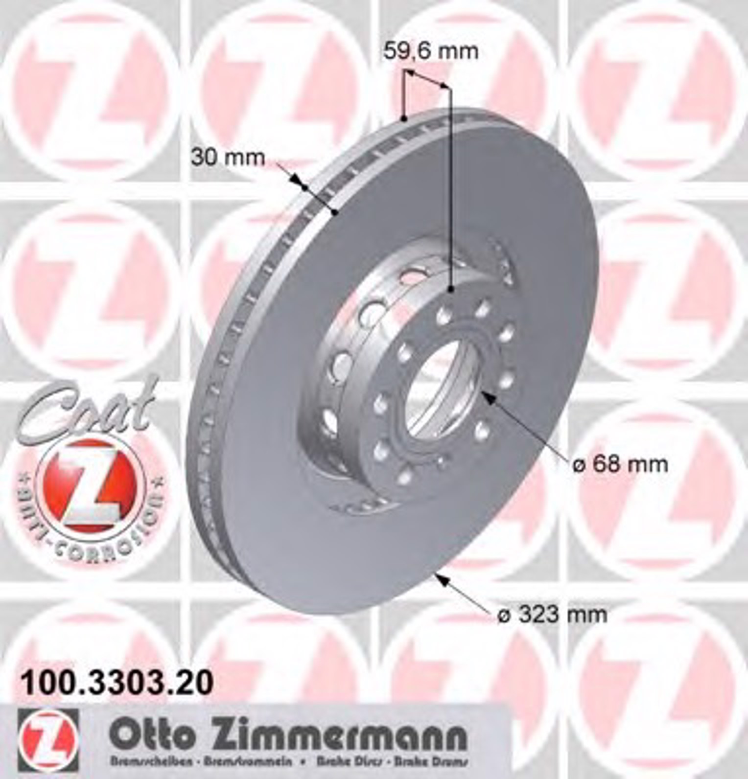 Тормозные диски ZIMMERMANN 100.3303.20