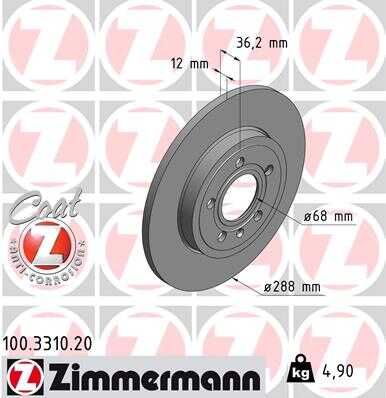 Тормозные диски ZIMMERMANN 100.3310.20