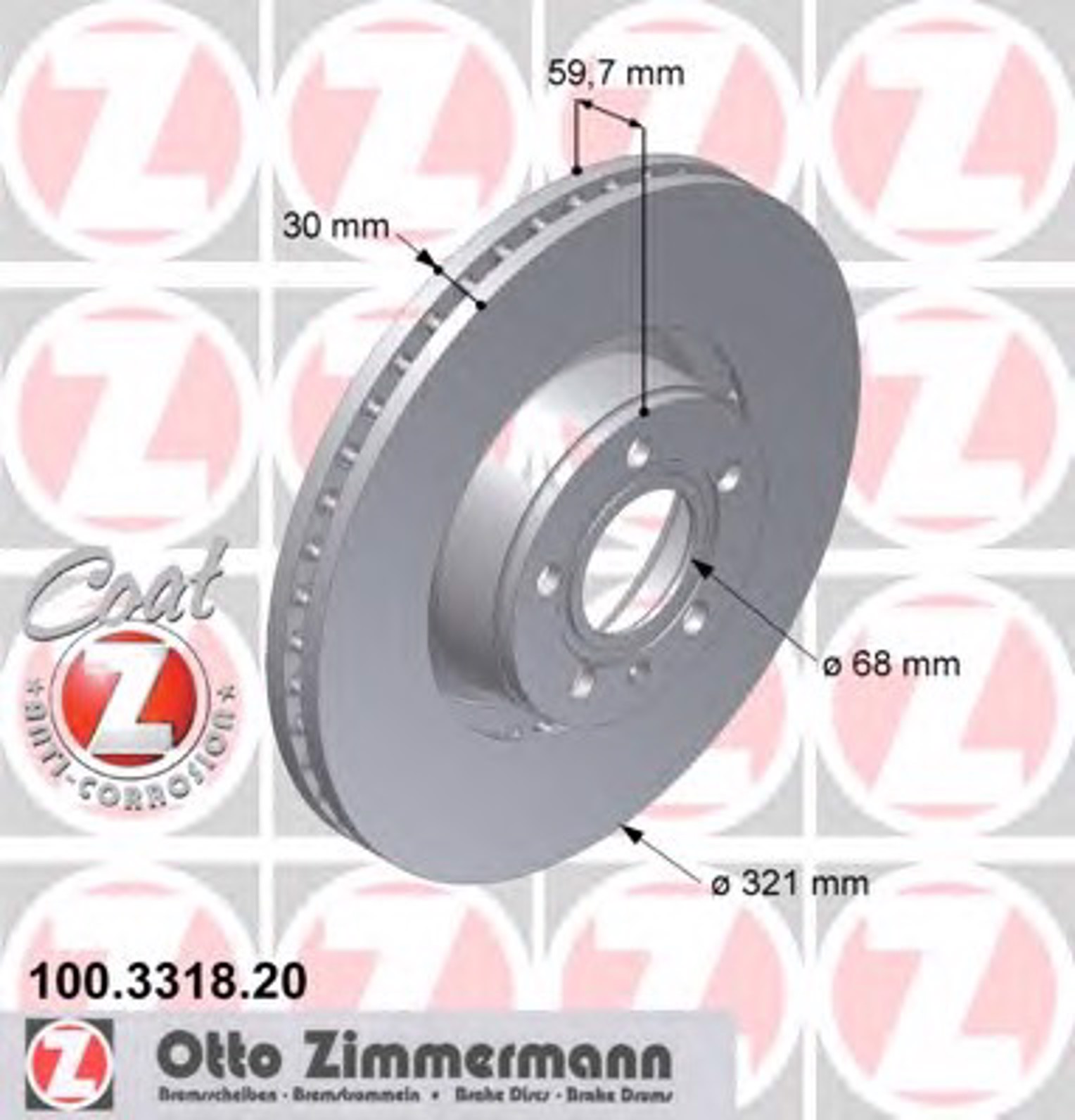 Тормозные диски ZIMMERMANN 100.3318.20