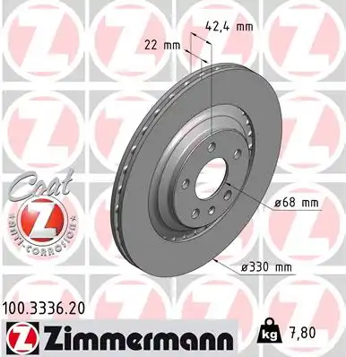 Тормозные диски ZIMMERMANN 100.3336.20