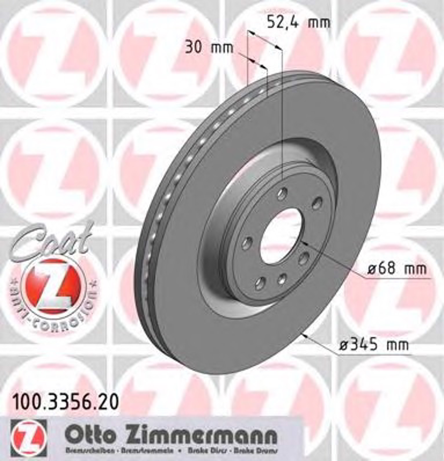 Тормозные диски ZIMMERMANN 100.3356.20