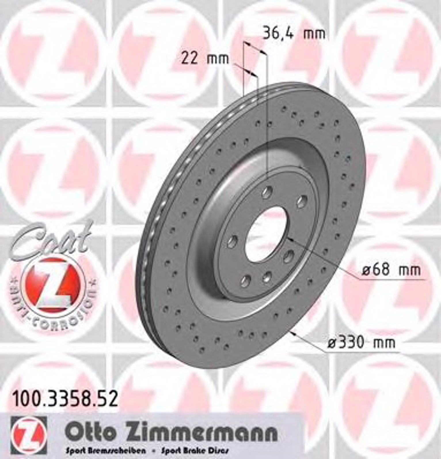 Тормозные диски ZIMMERMANN 100.3358.52