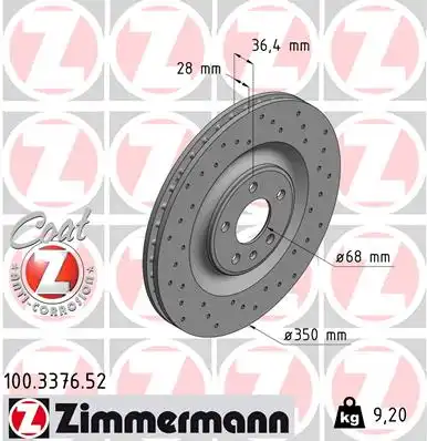 Тормозные диски ZIMMERMANN 100.3376.52