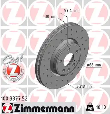 Тормозные диски ZIMMERMANN 100.3377.52